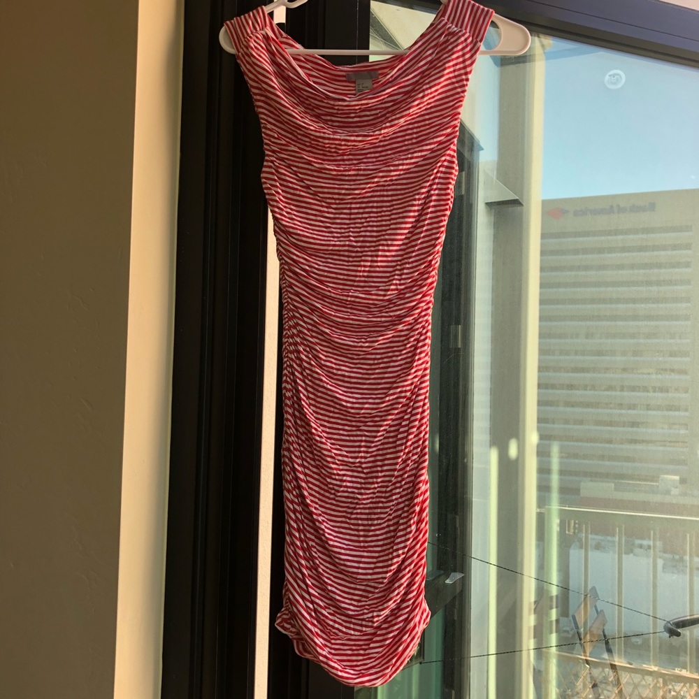 Red striped dress